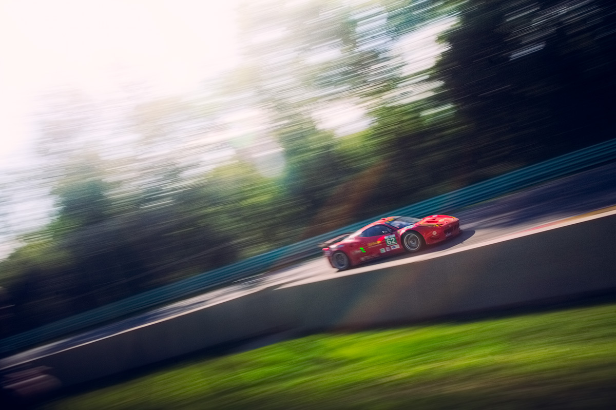 Red Ferrari 458 GT Racecar at Road America race track