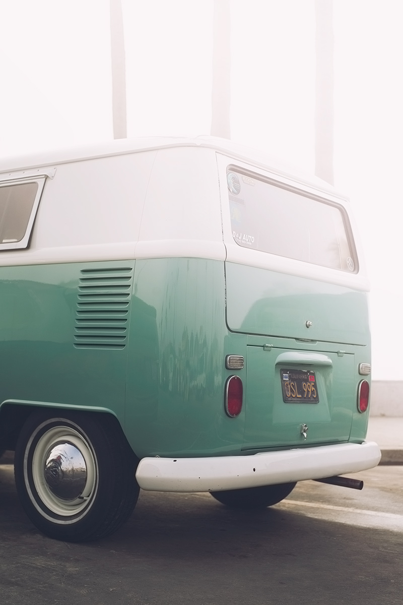 Foggy Volkswagen Type 2 Bus in Newport Beach, California
