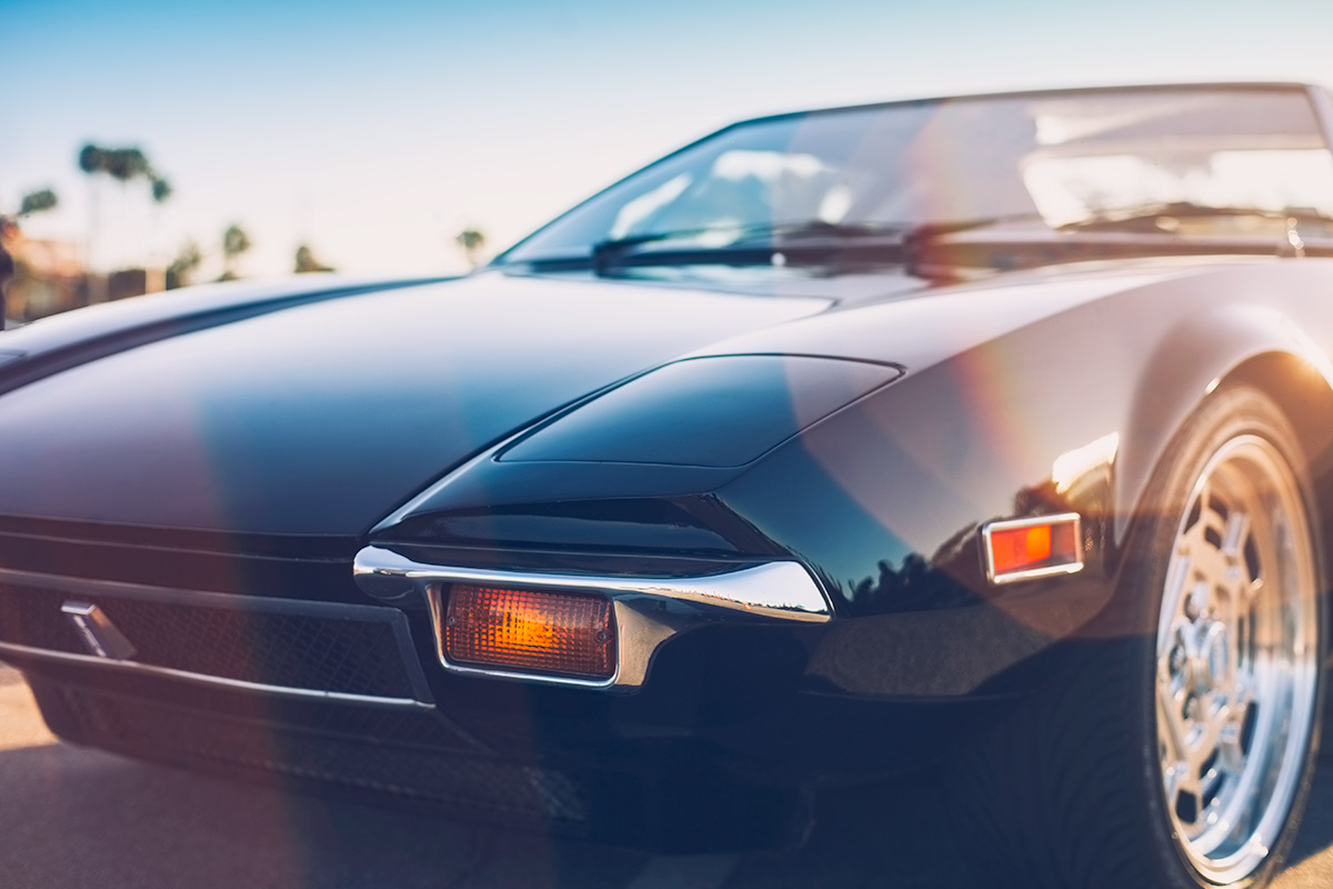 De Tomaso Pantera bathing in the warm morning glow of Southern California