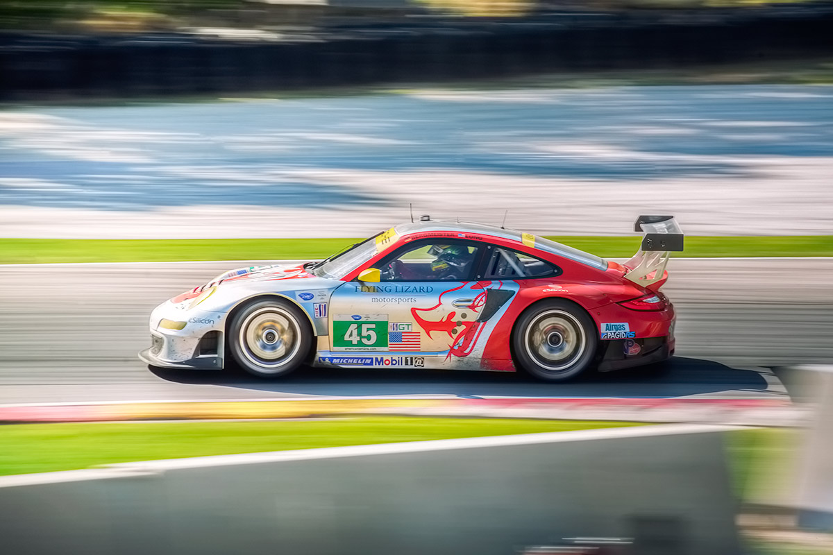 #45 Flying Lizard Porsche 997 GT3-RSR Race Car at Road America
