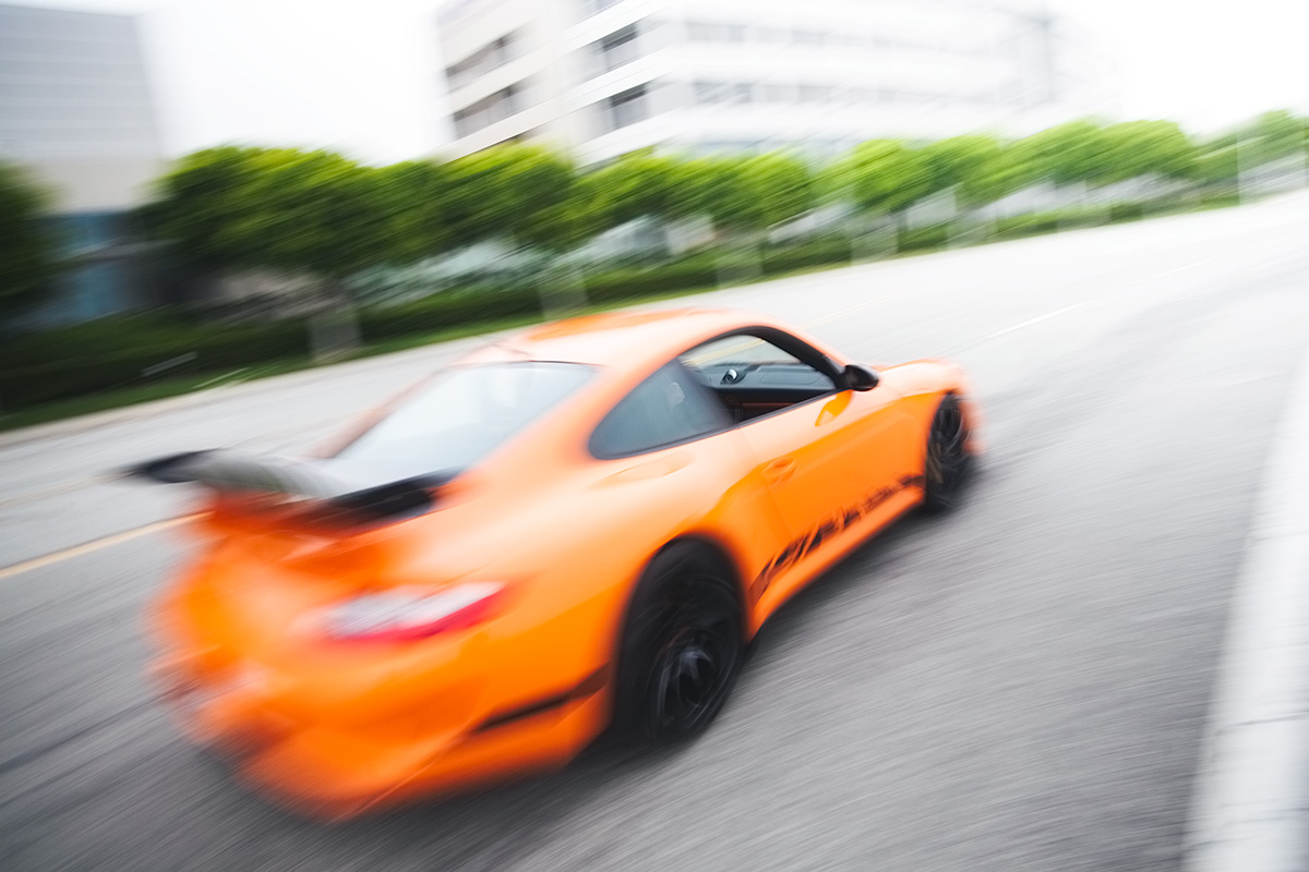 Pure orange Porsche 911 997 GT3 RS in California